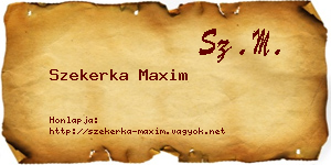 Szekerka Maxim névjegykártya